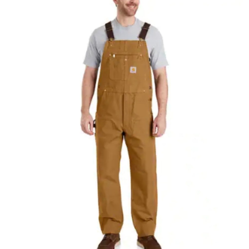 Carhartt NWT Brown Relaxed Fit Duck Bib Overalls Size 32x32